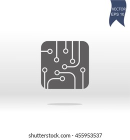 circuit board, technology icon