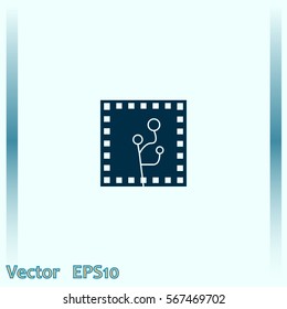 Circuit board, technology icon, 