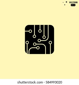 circuit board, technology icon