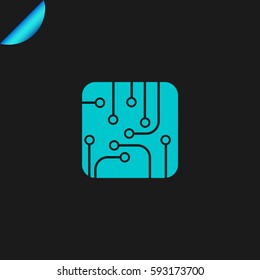 circuit board, technology icon