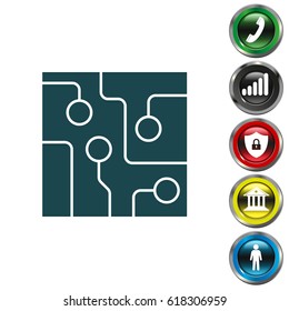 Circuit board, technology icon