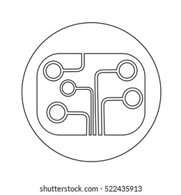 Circuit board technology icon illustration design