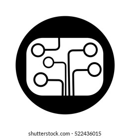 Circuit board technology icon illustration design