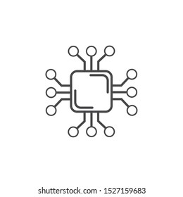 circuit board technology icon line illustration design