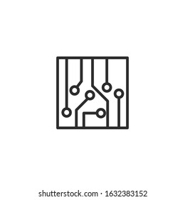 Circuit board technology Icon template color editable. Circuit board symbol vector sign isolated for graphic and web design.