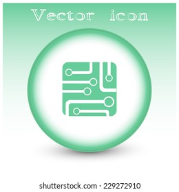Circuit board, technology icon, vector illustration.