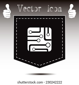 Circuit board, technology icon, vector illustration.