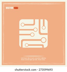 Circuit board, technology icon, vector illustration.