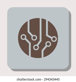 Circuit board, technology icon, vector illustration
