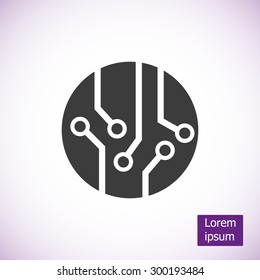 Circuit board, technology icon, vector illustration