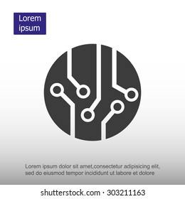 Circuit board, technology icon, vector illustration