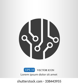 Circuit board, technology icon, vector illustration