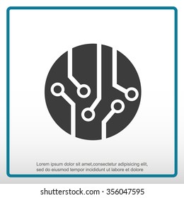 Circuit board, technology icon, vector illustration