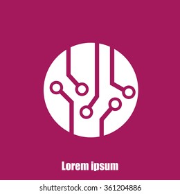 Circuit board, technology icon, vector illustration