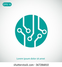 Circuit board, technology icon, vector illustration