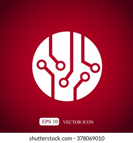 Circuit board, technology icon, vector illustration