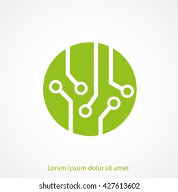 Circuit board, technology icon, vector illustration
