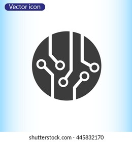 Circuit board, technology icon, vector illustration

