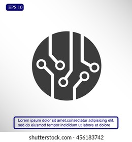 Circuit board, technology icon, vector illustration