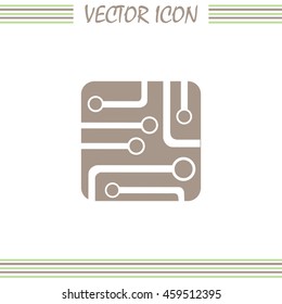 Circuit board, technology icon, vector illustration.