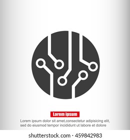 Circuit board, technology icon, vector illustration