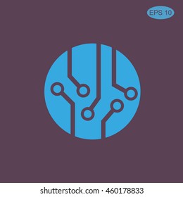 Circuit board, technology icon, vector illustration