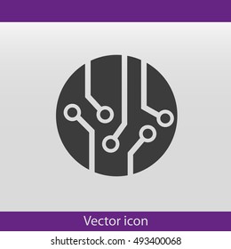 Circuit board, technology icon, vector illustration