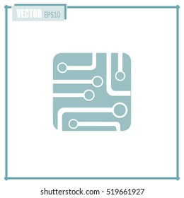 Circuit board, technology icon, vector illustration.