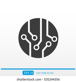 Circuit board, technology icon, vector illustration