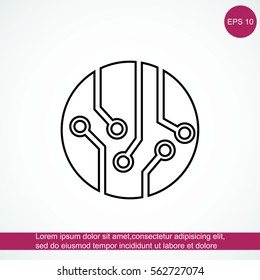 Circuit board, technology icon, vector illustration