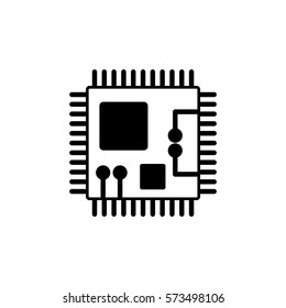 Circuit board, technology icon, vector illustration. Flat design style