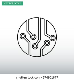 Circuit board, technology icon, vector illustration