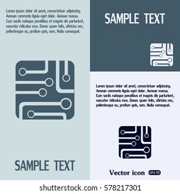 Circuit board, technology icon, vector illustration.