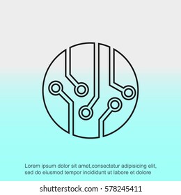 Circuit board, technology icon, vector illustration