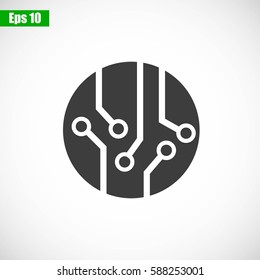 Circuit board, technology icon, vector illustration