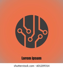 Circuit board, technology icon, vector illustration