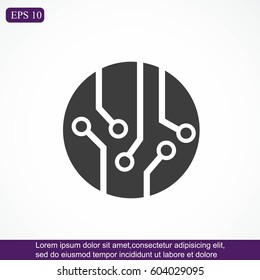 Circuit board, technology icon, vector illustration