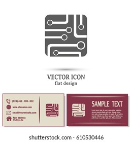 Circuit board, technology icon, vector illustration.