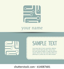 Circuit board, technology icon, vector illustration.