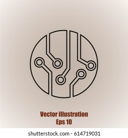 Circuit board, technology icon, vector illustration