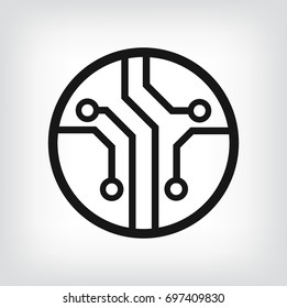 Circuit Board, Technology Icon, Vector Logo.