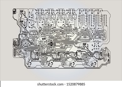 Circuit Board Technology Information Pattern Concept Vector Background. black Colour Abstract PCB Trace Data Infographic Design Illustration.