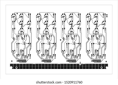 Circuit Board Technology Information Pattern Concept Vector Background. black Colour Abstract PCB Trace Data Infographic Design Illustration.