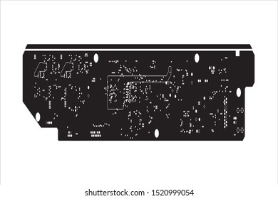 Circuit Board Technology Information Pattern Concept Vector Background. black Colour Abstract PCB Trace Data Infographic Design Illustration.