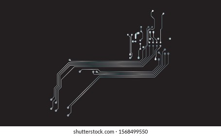 Circuit Board Technology Information Pattern Concept Vector Background. Modern Color Abstract PCB Trace Data Infographic Design Illustration.