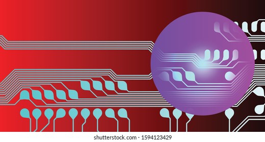 Circuit Board Technology Information Pattern Concept Vector Background. Modern Color Abstract PCB Trace Data Infographic Design Illustration.
