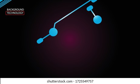 Circuit Board Technology Information Pattern Concept Vector Background. Red and blue Colour Abstract PCB Trace Data on blue background.