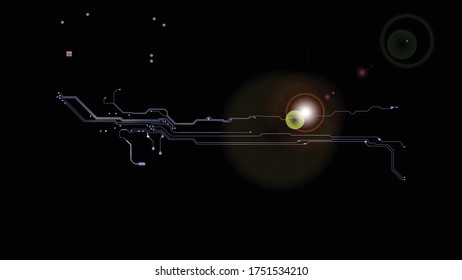 Circuit Board Technology Information Pattern Concept Vector Background. Modern Color Abstract PCB Trace Data Infographic Design Illustration.