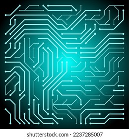 Circuit board technology isolated vector illustration. Blue circuit board vector for logo, icon, symbol, business, design or decoration. Blue circuit board technology cyber