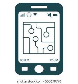 Circuit board, technology line icon